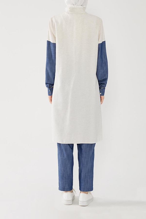 LevidorLevidor İndigo Cep Püskül Şeritli Gömlek Takım