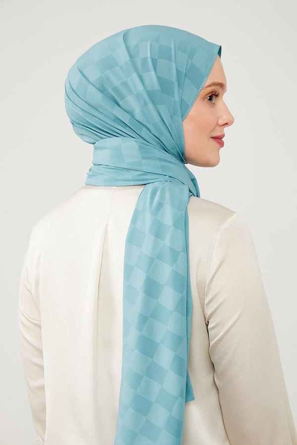 LevidorLevidor İndigo Dama Desen Jakarlı Elegance Şal