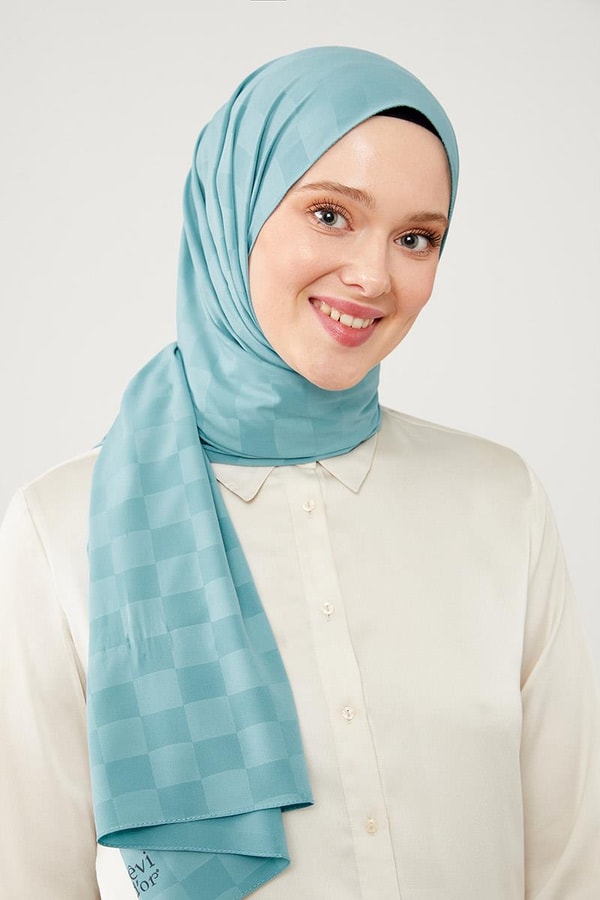 LevidorLevidor İndigo Dama Desen Jakarlı Elegance Şal