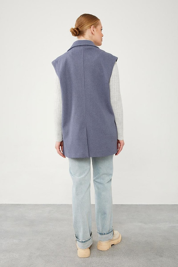 LevidorLevidor İndigo Düğme Kapamalı Yelek