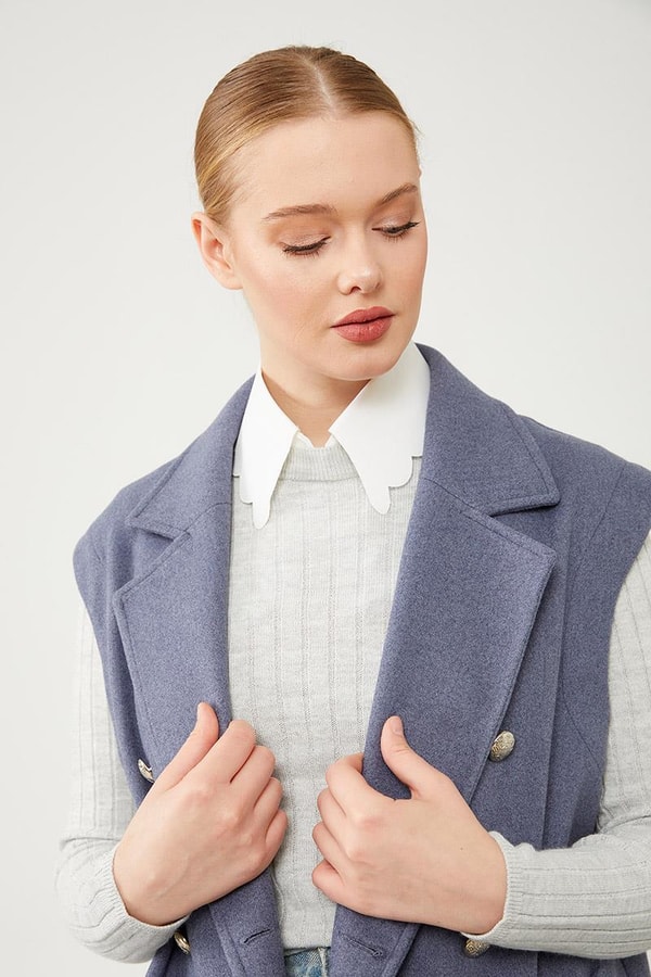 LevidorLevidor İndigo Düğme Kapamalı Yelek