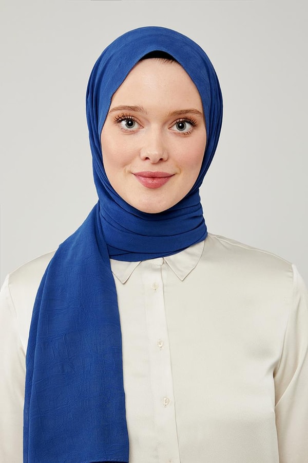 LevidorLevidor İndigo Düz Renk Frozen Krep Şal