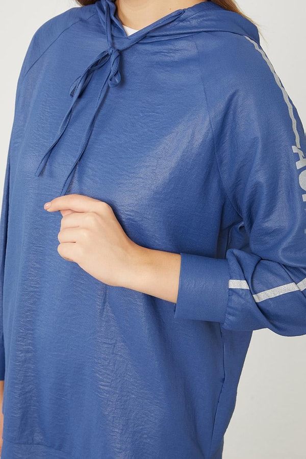 LevidorLevidor İndigo Kapüşonlu Kanguru Cepli Spor Takım