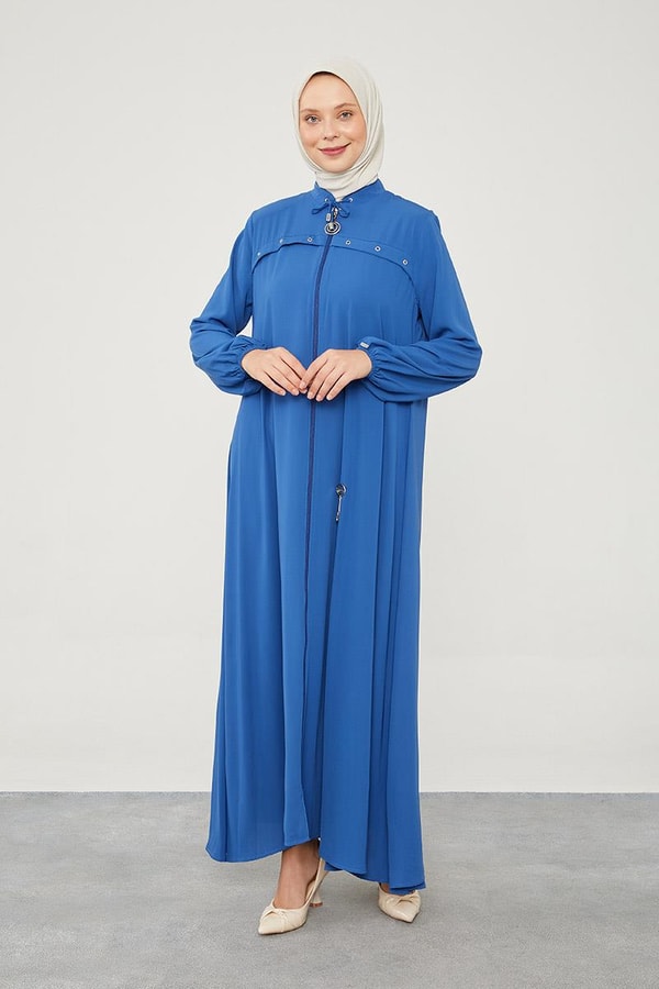 LevidorLevidor İndigo Kuş Gözü Detaylı Ferace