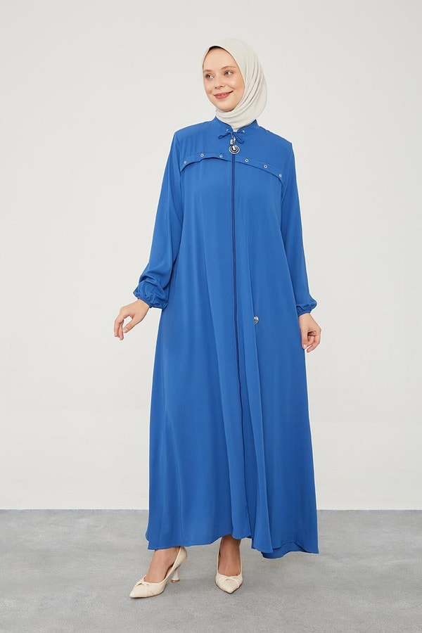 LevidorLevidor İndigo Kuş Gözü Detaylı Ferace