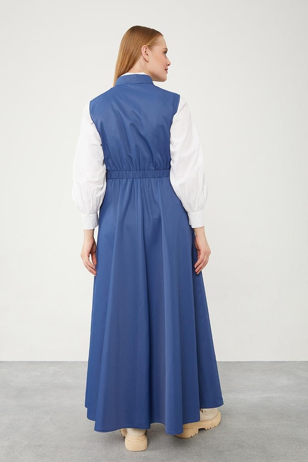 LevidorLevidor İndigo Sıfır Kol Fermuar Kapamalı Jile