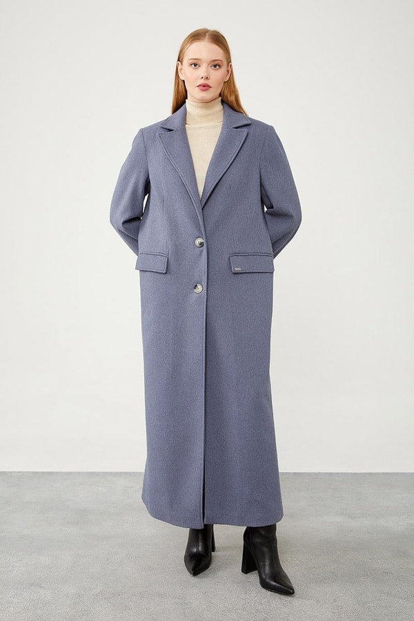 LevidorLevidor İndigo Uzun Kaşe Kaban