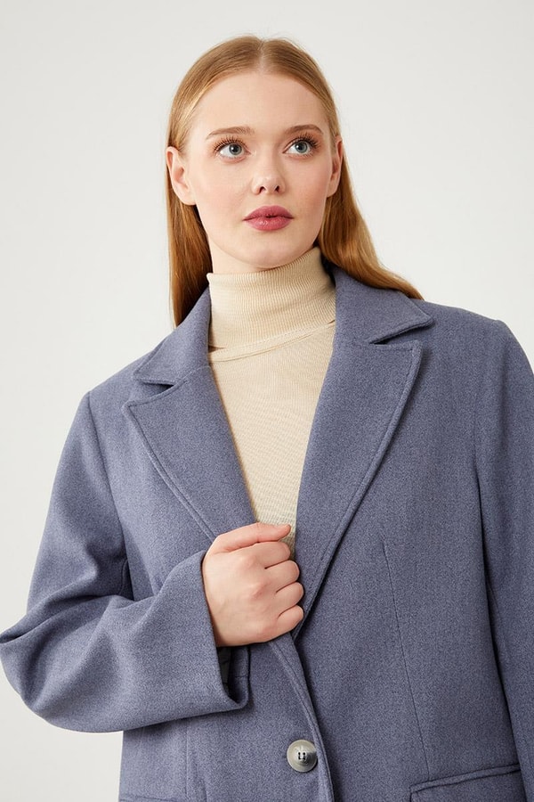 LevidorLevidor İndigo Uzun Kaşe Kaban