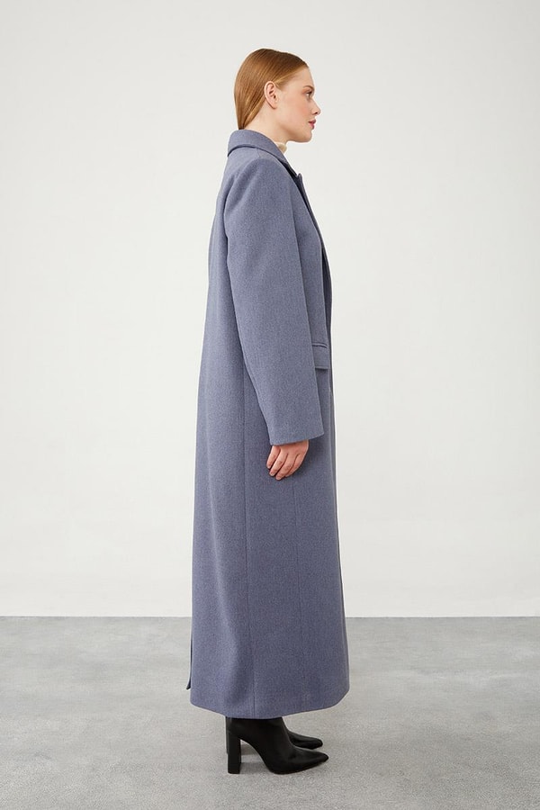 LevidorLevidor İndigo Uzun Kaşe Kaban