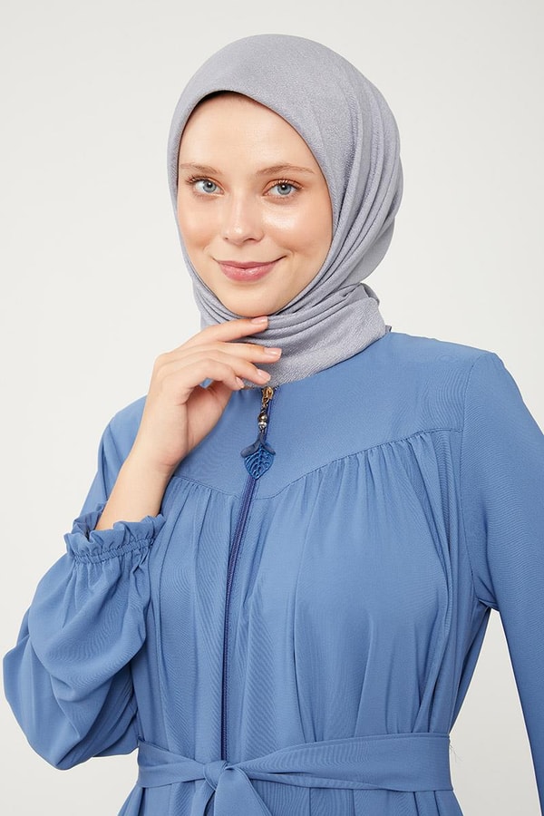 LevidorLevidor İndigo Yakası Büzgülü Ferace