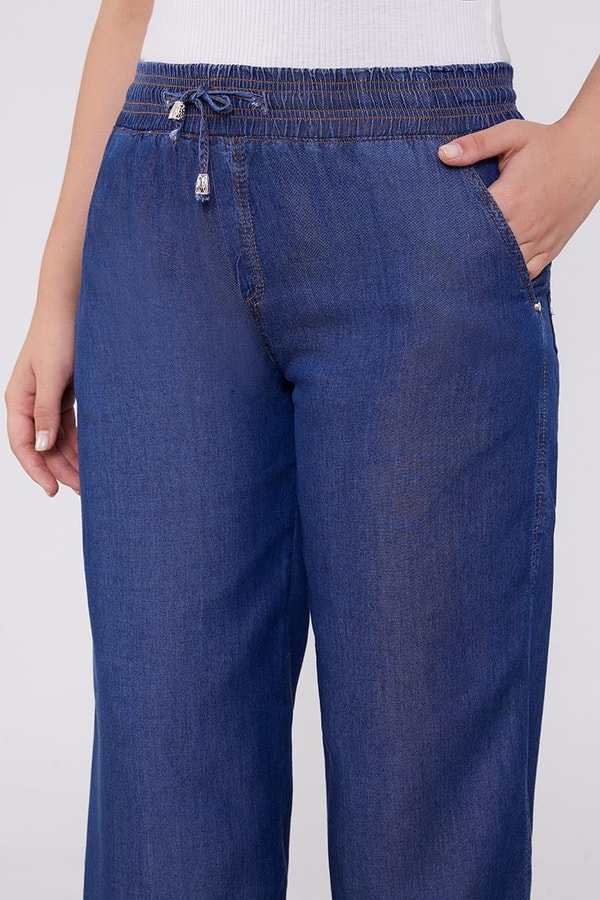 LevidorLevidor K.Mavi Beli Lastikli Tensel Pantolon