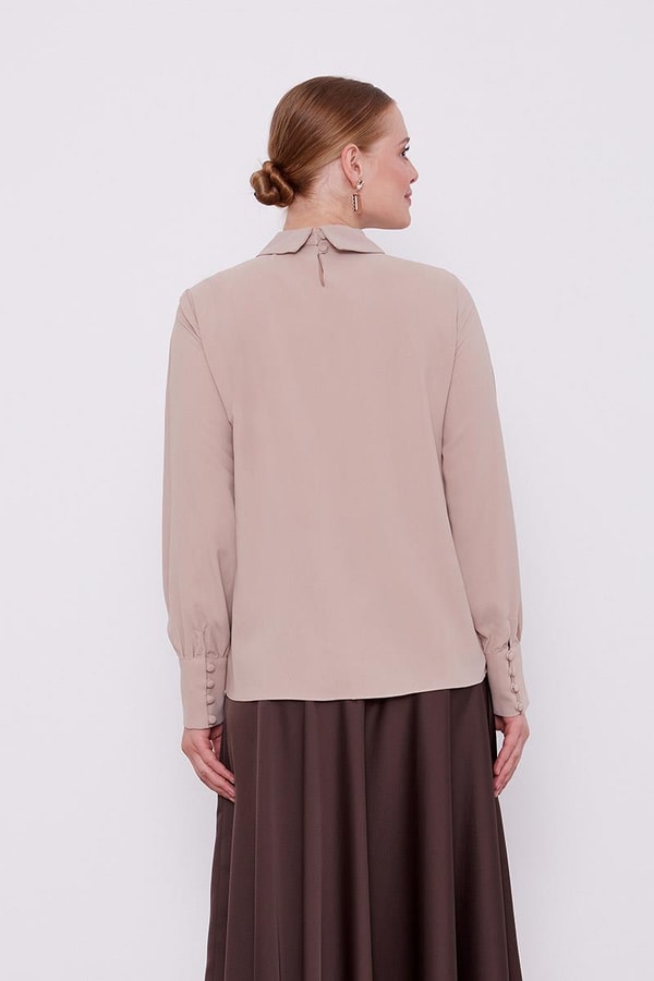 LevidorLevidor K.Bej Yaka Taş Detaylı Bluz