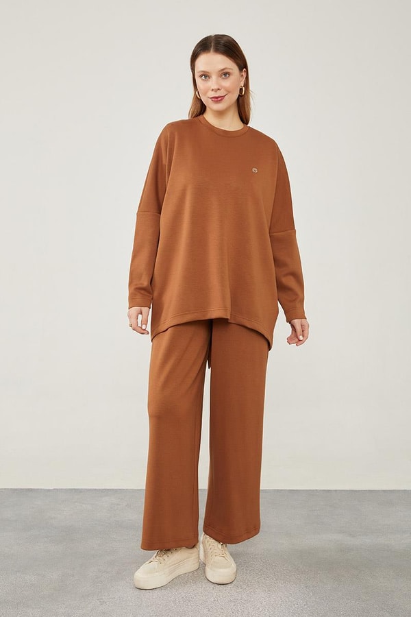 LevidorLevidor Kahve Asimetrik Kesim Tunik
