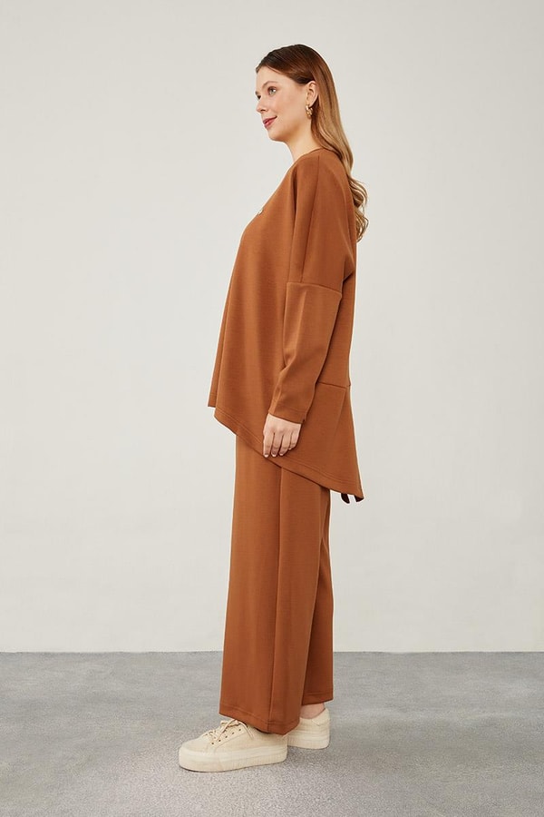 LevidorLevidor Kahve Asimetrik Kesim Tunik