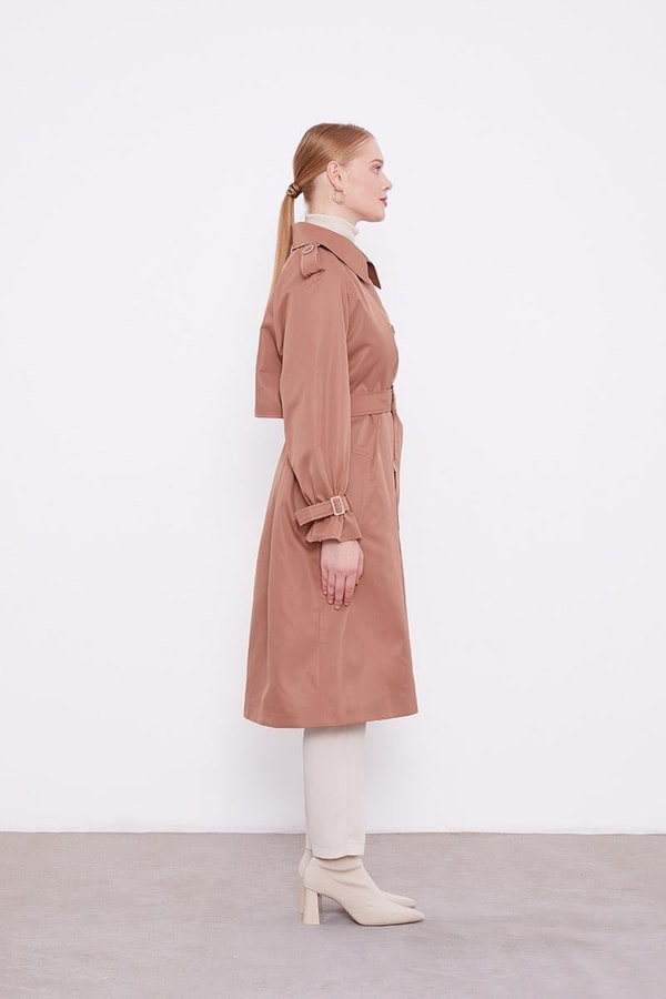 LevidorLevidor Kahve Ekose Astarlı Trençkot