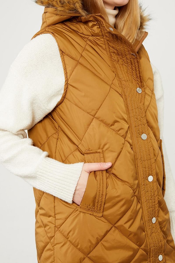 LevidorLevidor Kahve KAPÜŞONLU ŞİŞME YELEK