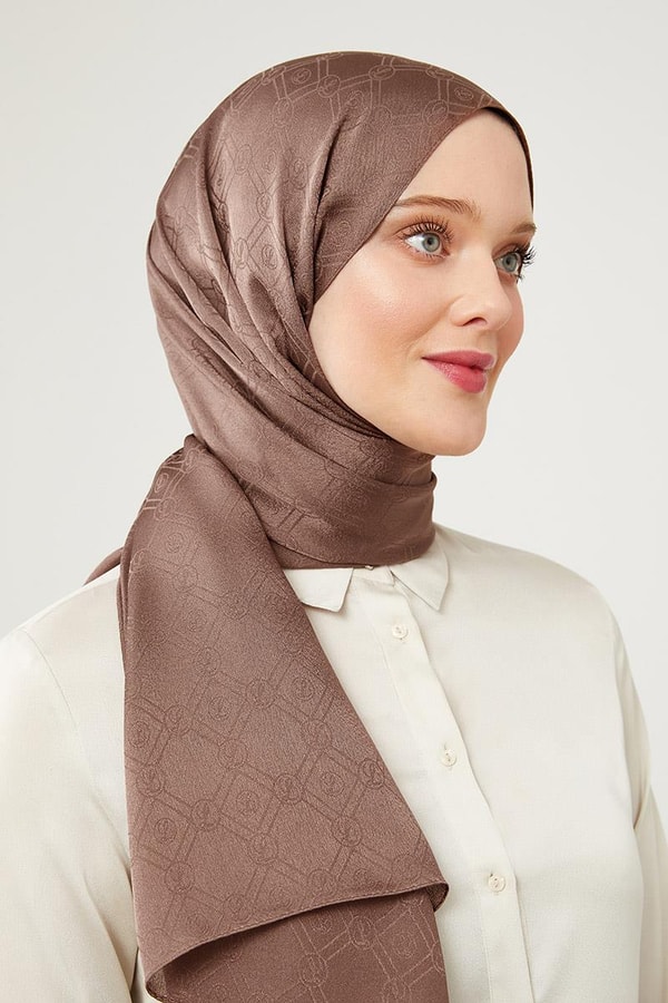 LevidorLevidor Kahve Levidor Baskılı Jakarlı Elegance Şal