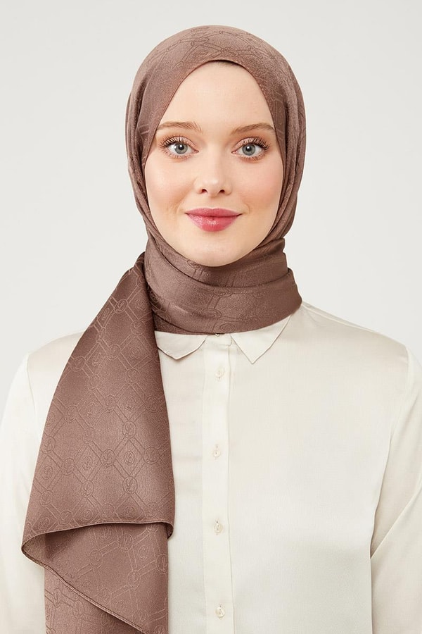 LevidorLevidor Kahve Levidor Baskılı Jakarlı Elegance Şal