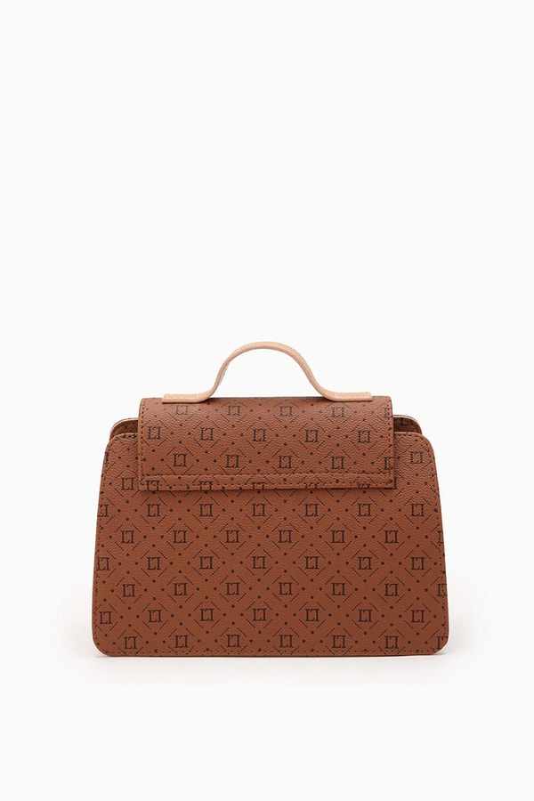 LevidorLevidor Kahve Marka Baskılı Omuz Çantası