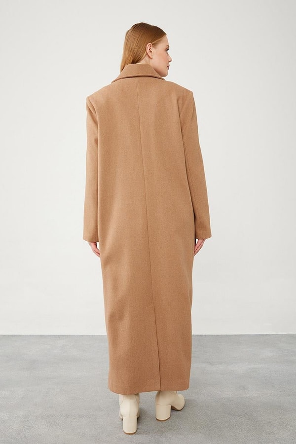 LevidorLevidor Kahve Uzun Kaşe Kaban