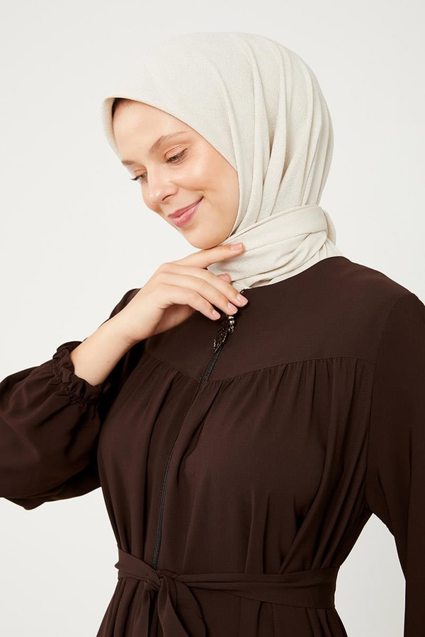 LevidorLevidor Kahve Yakası Büzgülü Ferace