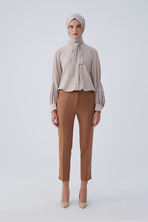 LevidorLevidor Karamel Geniş Paça Pantolon