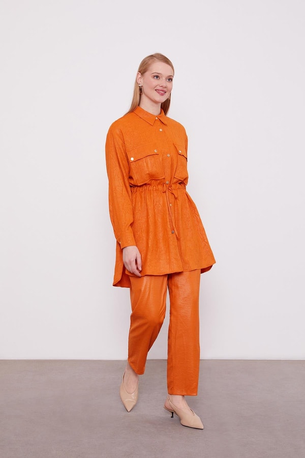 LevidorLevidor Kiremit Beli Büzgülü Pantolonlu Spor Takım