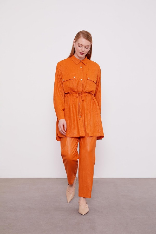 LevidorLevidor Kiremit Beli Büzgülü Pantolonlu Spor Takım