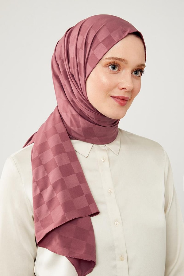 LevidorLevidor Kiremit Dama Desen Jakarlı Elegance Şal