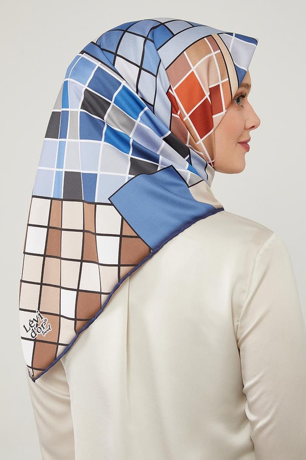 LevidorLevidor Kiremit Dama Desenlli Trend Twill Eşarp