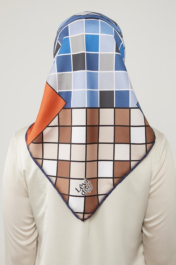 LevidorLevidor Kiremit Dama Desenlli Trend Twill Eşarp