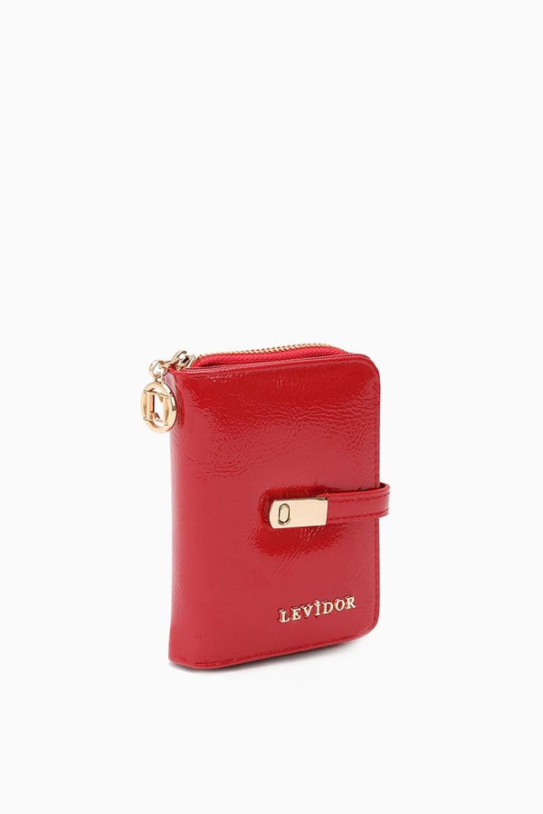 LevidorLevidor Kırmızı Mıknatıs Kapamalı Fermuarlı Cüzdan