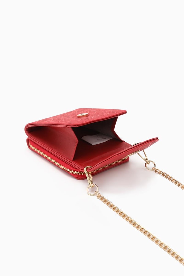 LevidorLevidor Kırmızı Monogram Baskılı Cüzdan