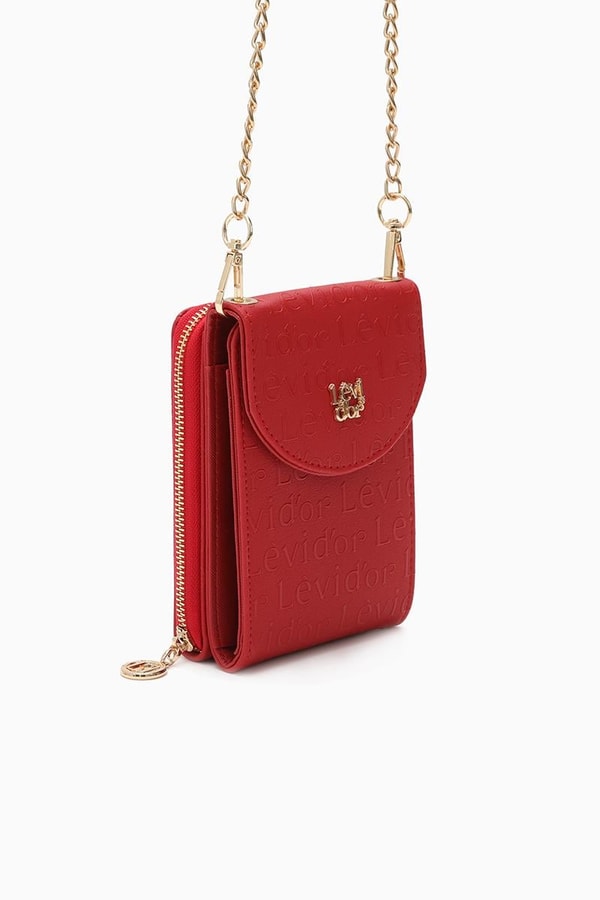 LevidorLevidor Kırmızı Monogram Baskılı Cüzdan