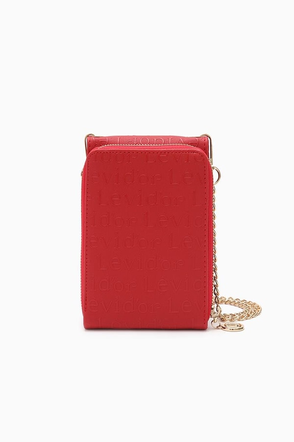 LevidorLevidor Kırmızı Monogram Baskılı Cüzdan