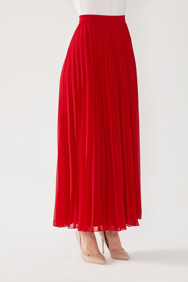 LevidorLevidor Kırmızı Plise Etek