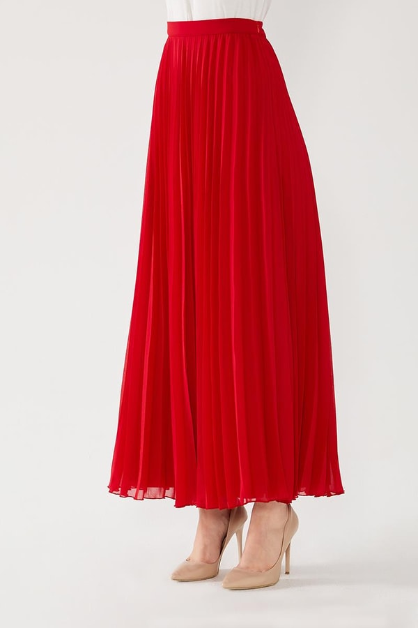 LevidorLevidor Kırmızı Plise Etek