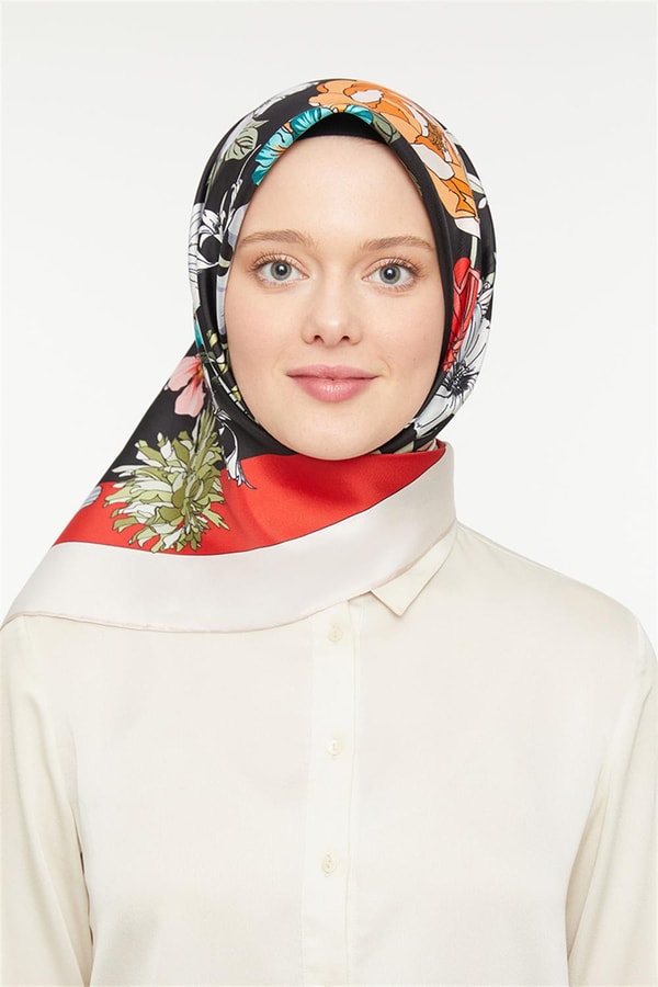 LevidorLevidor Kırmızı Twill Saf İpek Eşarp