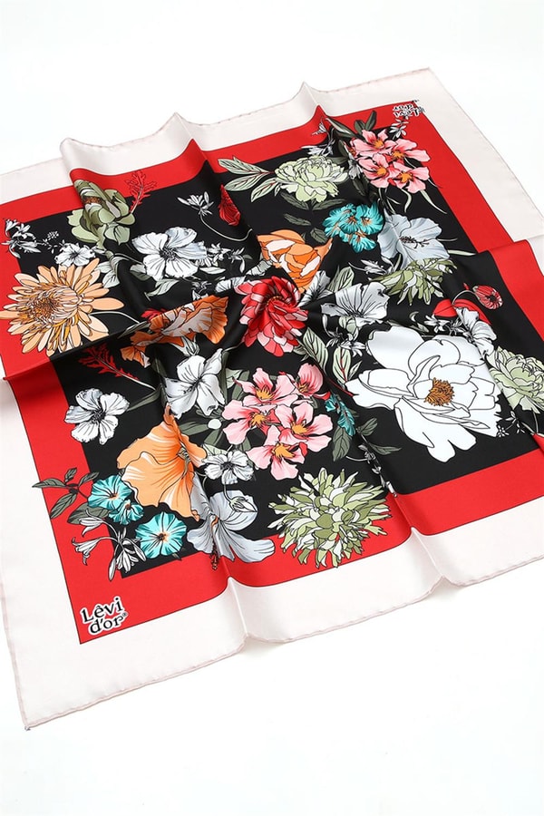 LevidorLevidor Kırmızı Twill Saf İpek Eşarp