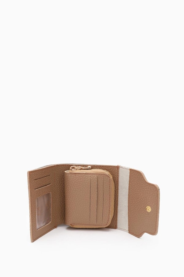 LevidorLevidor Koyu Bej Çıtçıtlı Kartlık Bölmeli Cüzdan