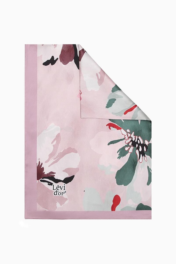 LevidorLevidor Koyu Pembe Çiçek Baskılı Twill Şal