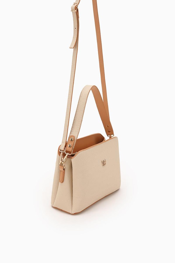LevidorLevidor Krem Basıkılı El Çantası