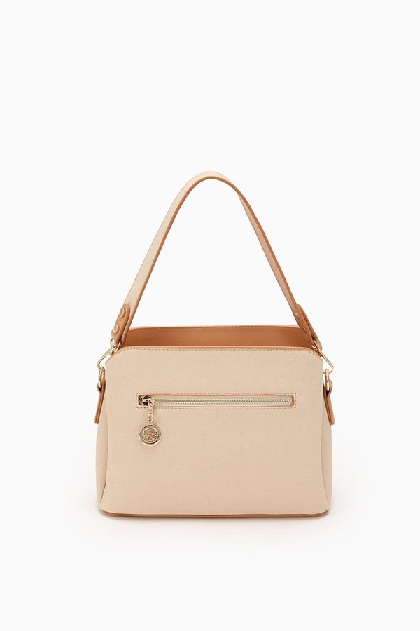 LevidorLevidor Krem Basıkılı El Çantası