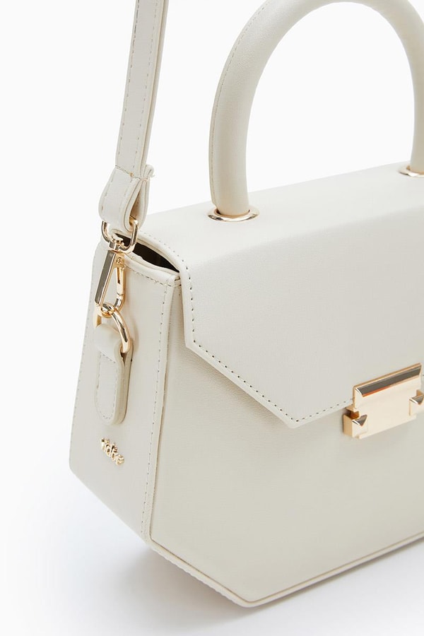 LevidorLevidor Krem Geometrik Model El Çantası