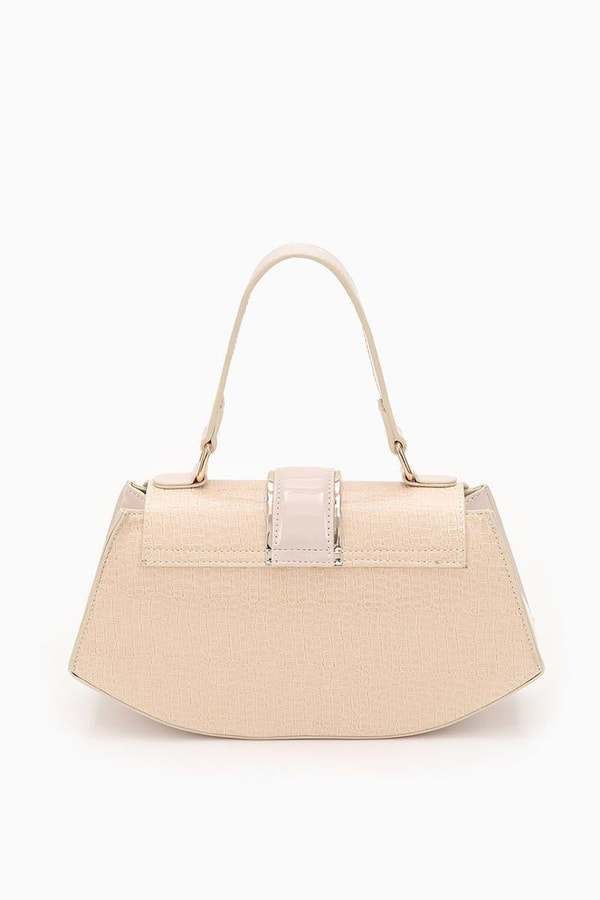 LevidorLevidor Krem Yılan Deri Desenli El Çantası