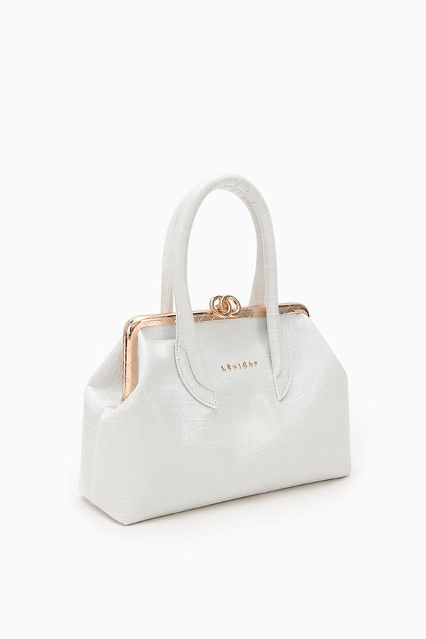 LevidorLevidor KROKO BEYAZ Croko Deri El Çantası