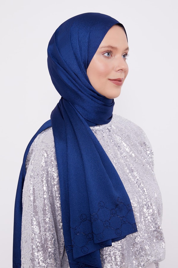 LevidorLevidor Lacivert Altıgen Desen Diamond Şal