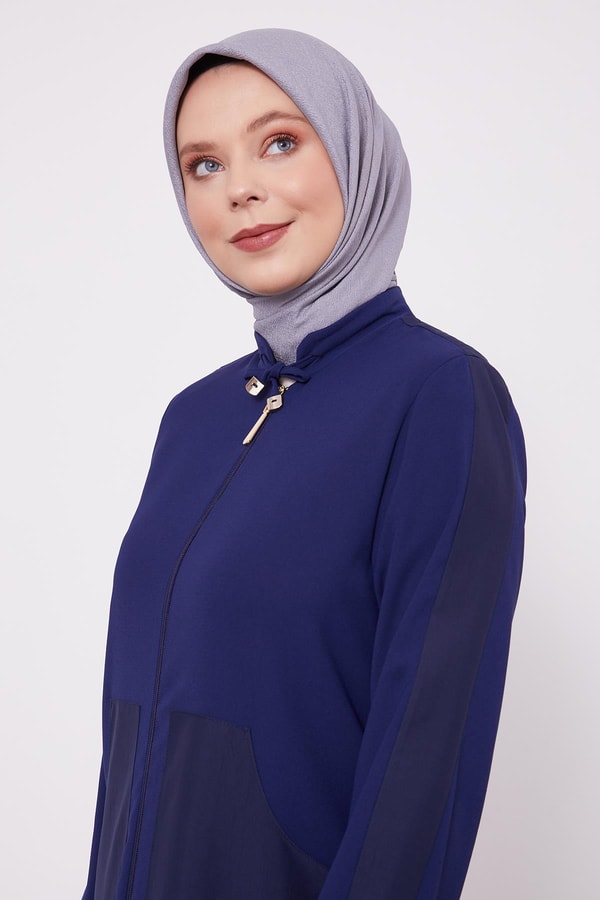 LevidorLevidor Lacivert Baskı Detaylı Ferace