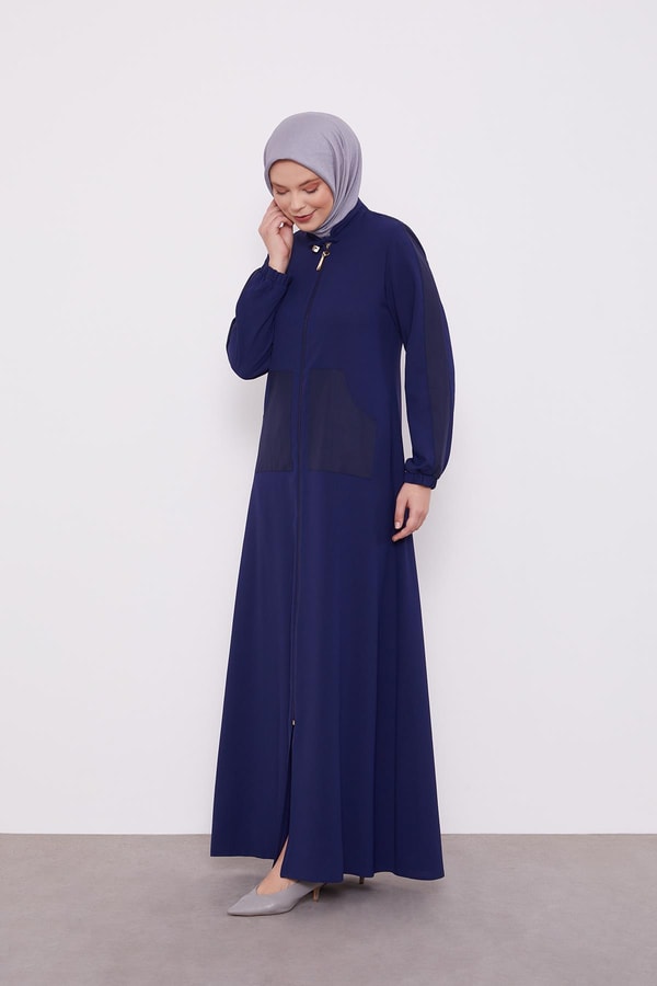 LevidorLevidor Lacivert Baskı Detaylı Ferace