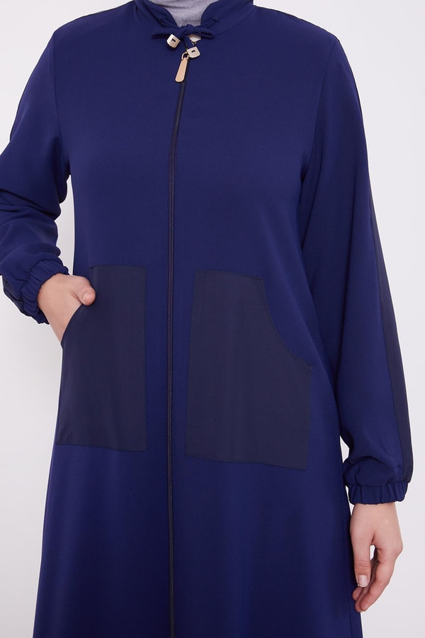 LevidorLevidor Lacivert Baskı Detaylı Ferace